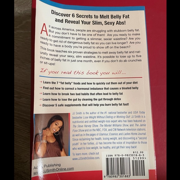 JJ Smith, 6 Ways to Lose Belly Fat Without Exercise paperback book! - Picture 3 of 3